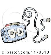 Cartoon Of Cassette Player With Earphones Royalty Free Vector Illustration by lineartestpilot