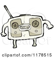 Cartoon Of Cassette Player Royalty Free Vector Illustration