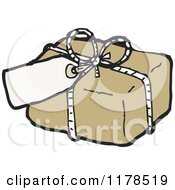 Cartoon Of A Brown Wrapped Package With A Tag Royalty Free Vector Illustration by lineartestpilot #COLLC1178519-0180