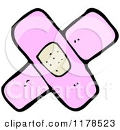 Cartoon Of Pink Bandages Royalty Free Vector Illustration by lineartestpilot