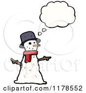 Poster, Art Print Of Snowman With A Conversation Bubble