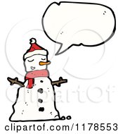 Poster, Art Print Of Snowman With A Conversation Bubble