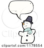 Poster, Art Print Of Snowman With A Conversation Bubble