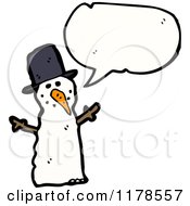 Poster, Art Print Of Snowman With A Conversation Bubble