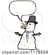 Poster, Art Print Of Snowman With A Conversation Bubble