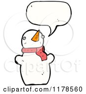 Poster, Art Print Of Snowman With A Conversation Bubble