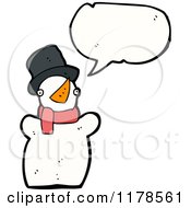 Poster, Art Print Of Snowman With A Conversation Bubble