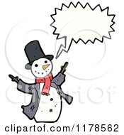 Poster, Art Print Of Snowman With A Conversation Bubble