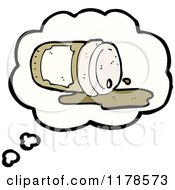 Cartoon Of A Spilled Styrofoam Coffee Cup In A Conversation Bubble Royalty Free Vector Illustration