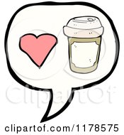 Cartoon Of A Styrofoam Coffee Cup In A Heart Conversation Bubble Royalty Free Vector Illustration