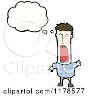 Cartoon Of A Man With A Conversation Bubble Royalty Free Vector Illustration by lineartestpilot
