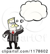 Cartoon Of A Man Wearing A Suit With A Conversation Bubble Royalty Free Vector Illustration