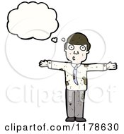 Cartoon Of A Man With Muddy Clothes And A Conversation Bubble Royalty Free Vector Illustration