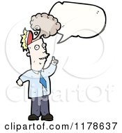 Cartoon Of A Man Blowing His Top With A Conversation Bubble Royalty Free Vector Illustration