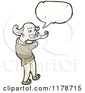 Cartoon Of A Man With Curled Mustache And A Conversation Bubble Royalty Free Vector Illustration