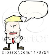 Poster, Art Print Of Man Wearing A Tie With A Conversation Bubble