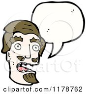 Cartoon Of A Mans Head With A Conversation Bubble Royalty Free Vector Illustration