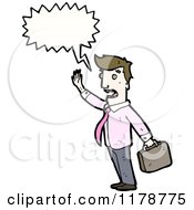Cartoon Of A Man With A Briefcase And A Conversation Bubble Royalty Free Vector Illustration