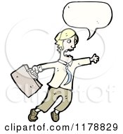 Poster, Art Print Of Man With A Briefcase And A Conversation Bubble