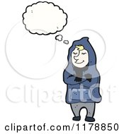 Cartoon Of A Man Wearing A Sweatshirt With A Conversation Bubble Royalty Free Vector Illustration