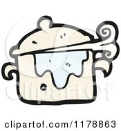 Cartoon Of A Pan Cooking On The Stove Royalty Free Vector Illustration