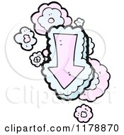 Cartoon Of A Flowered Directional Arrow Royalty Free Vector Illustration