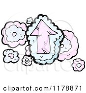 Cartoon Of A Flowered Directional Arrow Royalty Free Vector Illustration