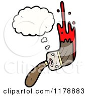Cartoon Of A Paintbrush With A Conversation Bubble Royalty Free Vector Illustration