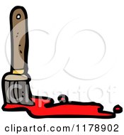 Cartoon Of A Paint Brush With Red Paint Royalty Free Vector Illustration