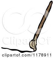 Cartoon Of A Paint Brush Royalty Free Vector Illustration by lineartestpilot