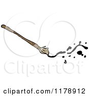 Cartoon Of A Paintbrush With Paint Royalty Free Vector Illustration by lineartestpilot