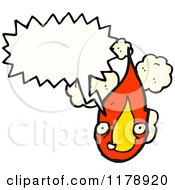 Cartoon Of Flames With A Conversation Bubble Royalty Free Vector Illustration