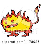 Cartoon Of A Flaming Animal Royalty Free Vector Illustration by lineartestpilot