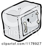 Cartoon Of A Gray Metal Safe Royalty Free Vector Illustration by lineartestpilot
