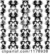 Clip Art Of A Seamless Black And White Decorative Wallpaper Pattern Royalty Free Vector Illustration