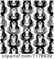 Clip Art Of A Seamless Black And White Decorative Wallpaper Pattern Royalty Free Vector Illustration by lineartestpilot