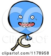 Cartoon Of A Blue Balloon Royalty Free Vector Illustration by lineartestpilot