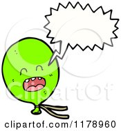 Cartoon Of A Green Balloon With A Conversation Bubble Royalty Free Vector Illustration by lineartestpilot
