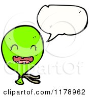 Cartoon Of A Green Balloon With A Conversation Bubble Royalty Free Vector Illustration by lineartestpilot