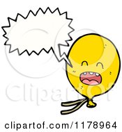 Cartoon Of A Yellow Balloon With A Conversation Bubble Royalty Free Vector Illustration by lineartestpilot