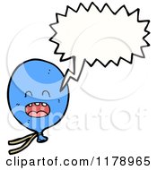 Cartoon Of A Blue Balloon With A Conversation Bubble Royalty Free Vector Illustration by lineartestpilot
