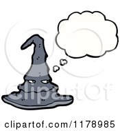 Cartoon Of A Witches Hat With A Conversation Bubble Royalty Free Vector Illustration