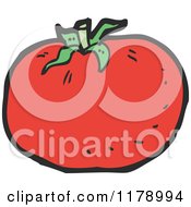 Cartoon Of A Tomato Royalty Free Vector Illustration by lineartestpilot