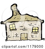 Cartoon Of An Old Stone Cottage Royalty Free Vector Illustration by lineartestpilot