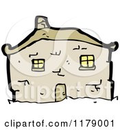 Cartoon Of An Old Stone Cottage Royalty Free Vector Illustration by lineartestpilot