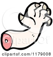Cartoon Of A Dismembered Clawed Hand Royalty Free Vector Illustration