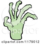 Cartoon Of A Dismembered Boney Hand Royalty Free Vector Illustration