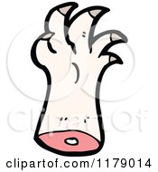 Cartoon Of A Dismembered Clawed Hand Royalty Free Vector Illustration