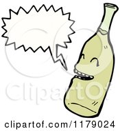Cartoon Of A Bottle Of Alcohol With A Conversation Bubble Royalty Free Vector Illustration