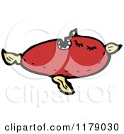 Cartoon Of A Sleeping Pillow With Tassels Royalty Free Vector Illustration